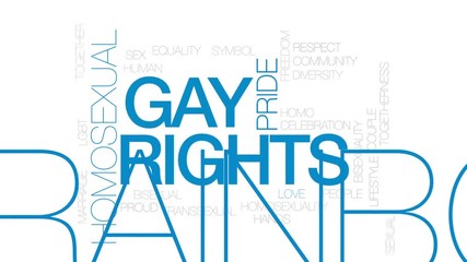 Wall Mural - Gay rights word cloud, text design animation. Kinetic typography.