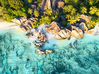 Canvas Print - Sonnenuntergang am Strand - Seychellen