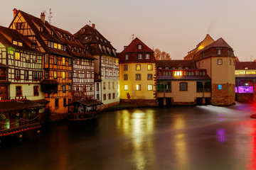 Poster - Strasbourg. Petite France district in the old city.