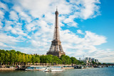 Fototapeta Boho - The Eiffel Tower and seine river in Paris, France