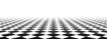 Black And White Perspective Checkered Banner.