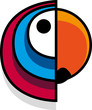Kakadu logo, vector silhouette of cockatoo parrot