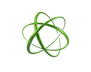 Wall Mural - Green atom symbol