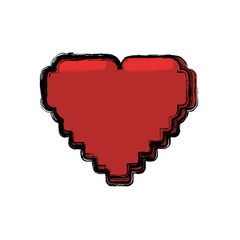 Poster - Pixelated heart shape icon vector illustration graphic design