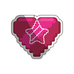 Poster - Pixelated heart shape icon vector illustration graphic design