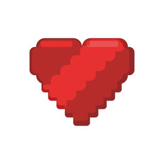 Canvas Print - Pixelated heart shape icon vector illustration graphic