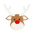 rudolph deer cartoon icon over white background. colorful design. vector illustration