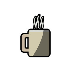 Poster - coffee mug beverage break shadow vector illustration eps 10