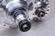© salita2010 - Old bike hub closeup, service of vintage steel bike