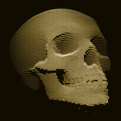 Wall Mural - Vector skull constructed with random numbers. Internet security concept illustration. Virus or malware abstract visualization. Hacking big data image