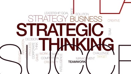Wall Mural - strategic thinking animated word cloud, text design animation. kinetic typography.