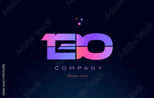 Fotomural 130 pink magenta purple number digit numeral logo icon vector