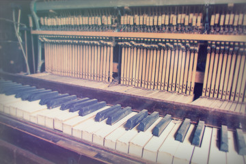 Wall Mural - Keys from an old broken damaged piano