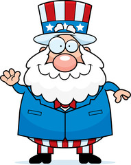 Poster - Cartoon Patriotic Man Waving