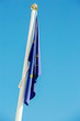 flag at half-mast illustrating a fall of european union