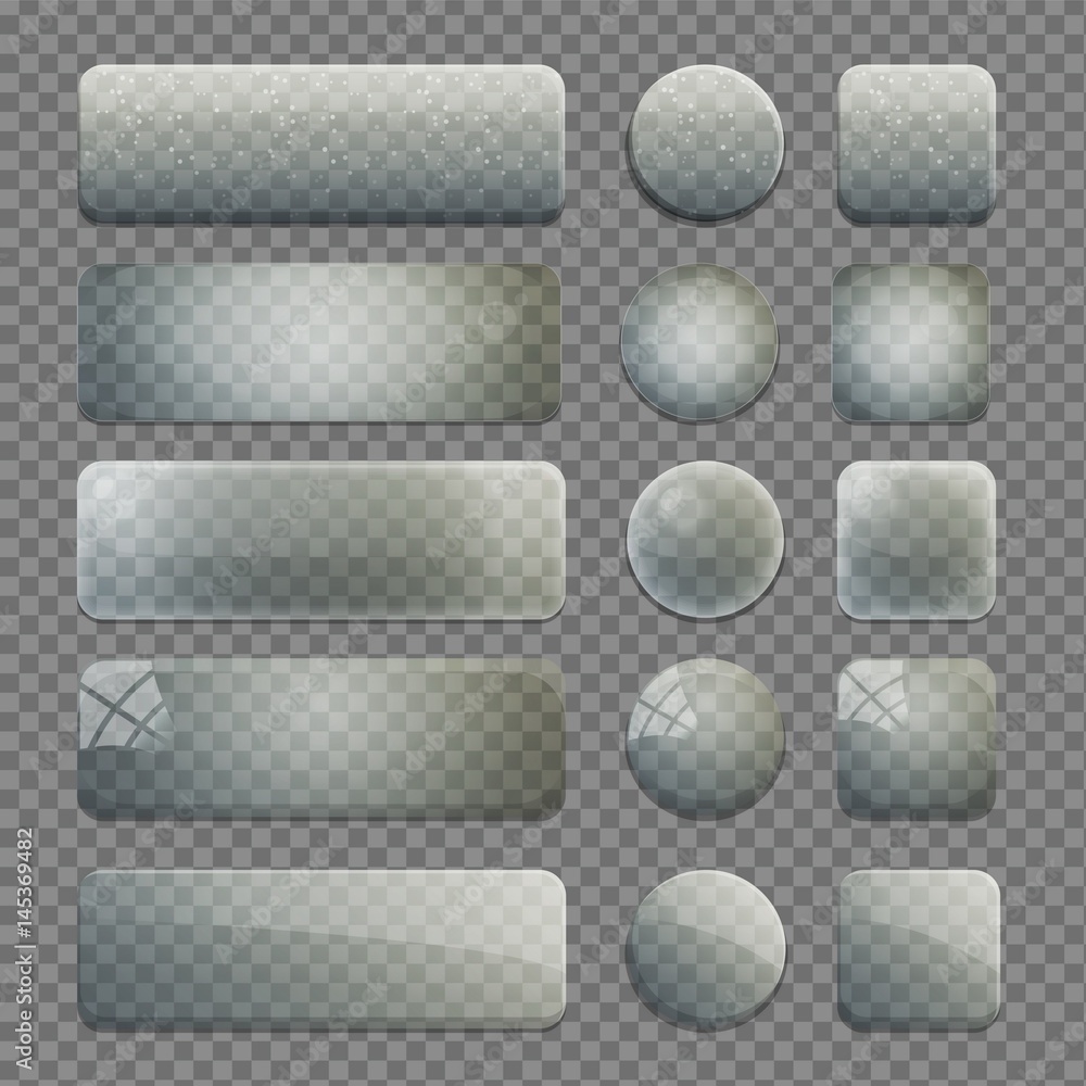 Edit Button Translucent Collection of transparent glass app buttons Stock Vector | Adobe Stock