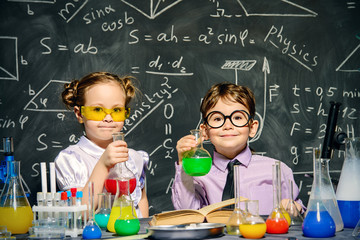Wall Mural - two little scientists