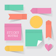 Colorful business sticky notes set for concept design. Modern vector illustration