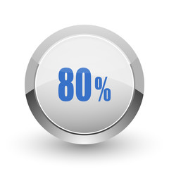 Aufkleber - 80 percent chrome border web and smartphone apps design round glossy icon.