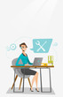 © Visual Generation - Technical support operator vector illustration.