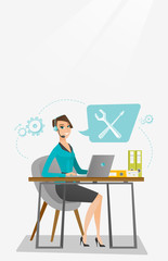 Canvas Print - Technical support operator vector illustration.