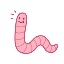 Cute Cartoon Earthworm