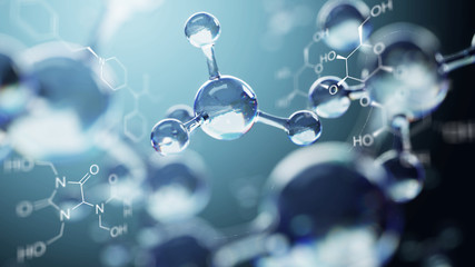 Wall Mural - 3d illustration of molecule model. science background with molecules and atoms