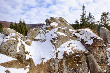 Sticker - Beautiful landscape at resort on winter day