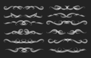 Canvas Print - swirl page dividers vector set. decorative vintage filigree swirled ornaments