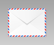 Closed Airmail Envelope Realistic Mockup
