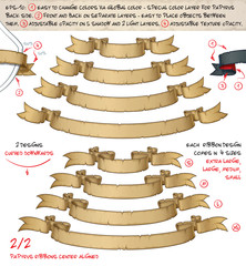 Wall Mural - Papyrus Ribbons Curved Downwards 2 – Two Designs by Four Sizes