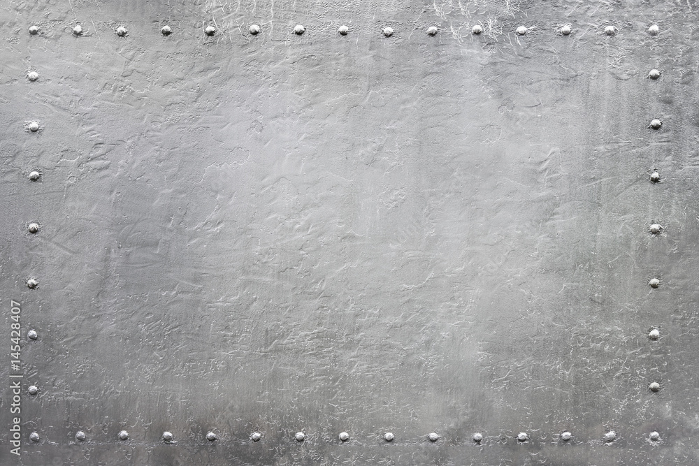 Riveted military or industrial plate. Metal background. Stock Photo ...