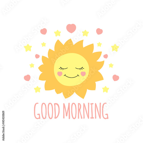 Cute sun print vector. Good morning background. Design for kids ...