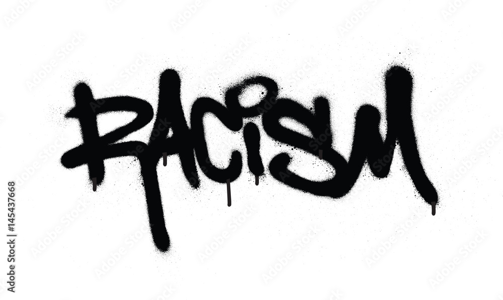 graffiti racism word sprayed in black over white Stock Vector | Adobe Stock