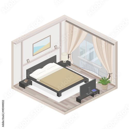 Apartment Icon Isolated On White Background Bedroom Room