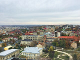 Fototapeta  - Panoramic view of the Iasi city centre in Romania, autumn in november