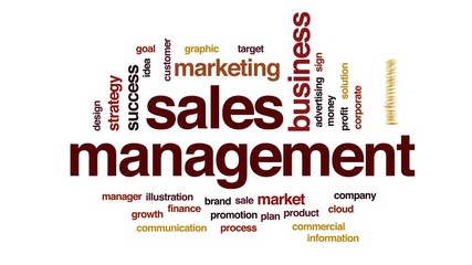 Wall Mural - sales management animated word cloud, text design animation.