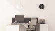 Work space in office - 3D Rendering 