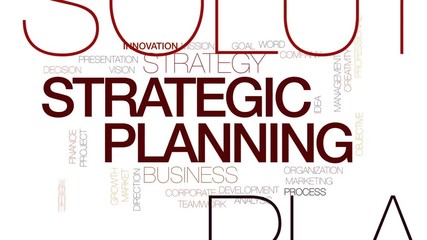 Wall Mural - strategic planning animated word cloud, text design animation. kinetic typography.