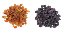 Organic Dried Raisins Isolated On White Background