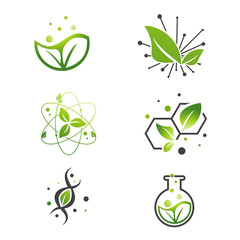 vegan green leaf abstract science lab set