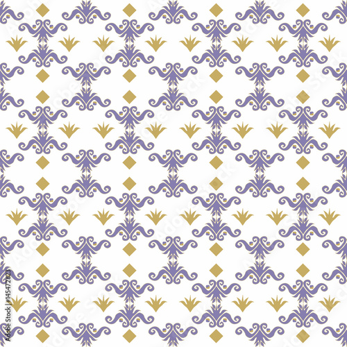 Naklejka na szybę pattern floral blu e oro su sfondo bianco