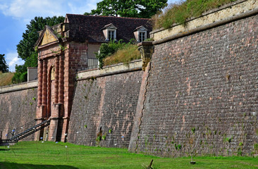 Neuf Brisach, France - july 23 2016 : fortification in summer