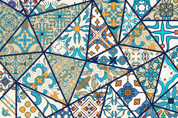 Vector decorative background. Mosaic patchwork pattern for design and fashion