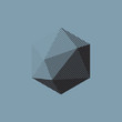 Color abstract shape with low-poly, polygonal triangular