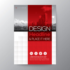 Wall Mural - Red stripe graphic background for Brochure annual report cover Flyer Poster design Layout vector template