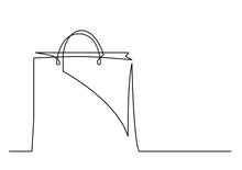 Continuous Line Drawing Of Shopping Bag