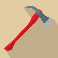 Sticker - Firefighters Axe with red handle. Flat design vector illustration