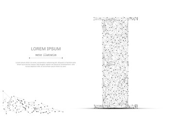 Aufkleber - Abstract mash line and point the letter I on white background with an inscription. Starry sky or space, consisting of stars and the universe. Vector business illustration