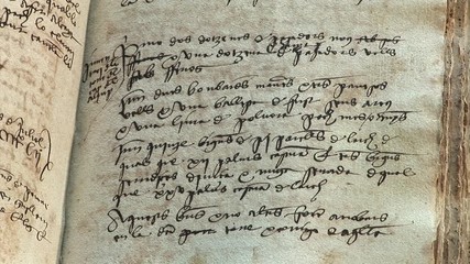Close up on old handwritten records